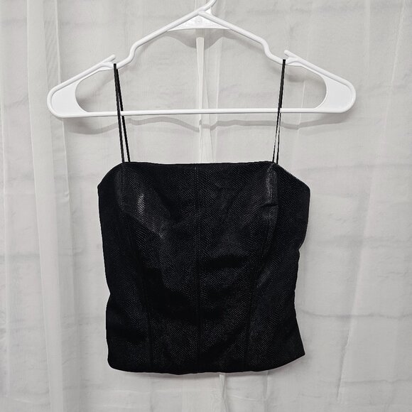 Kirious Tank Black Crop Snakeskin Goth Whimsigoth Vamp Club Faux Leather S - Picture 6 of 10